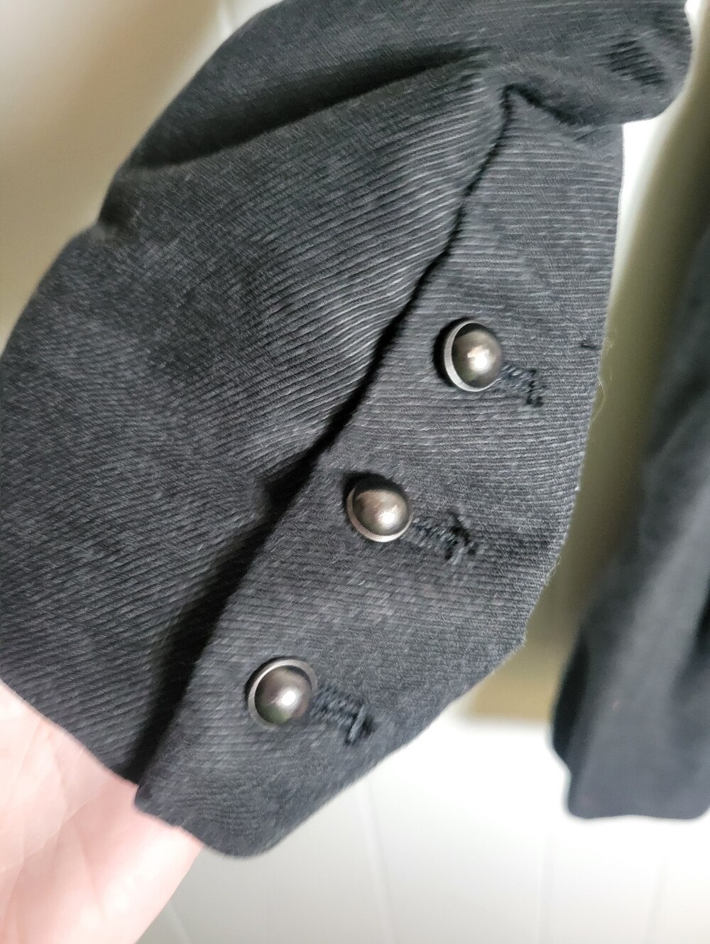 Free People Sergeant Coat Embroidered Charcoal Gray Military Zip Button Jacket 4 - Picture 8 of 16